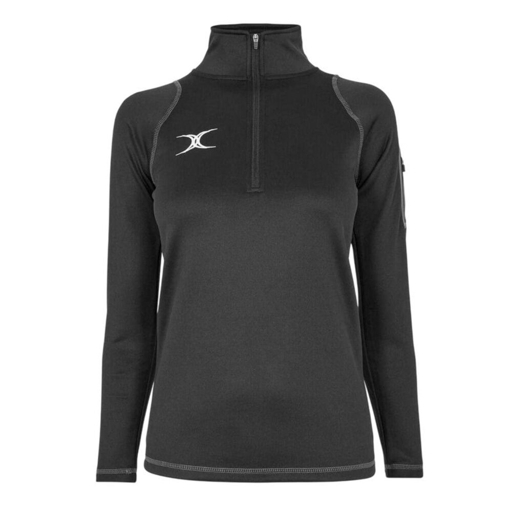 Gilbert Womens/Ladies Zip Neck  Sweatshirt / Black